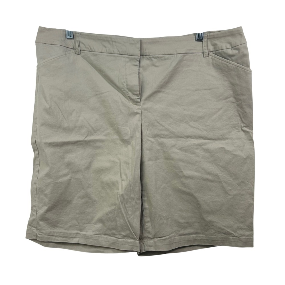 Charter Club Pant Shop Khaki Tan Cotton Stretch Chino Shorts Womens 18